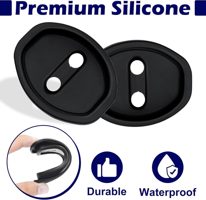 FOJOO Car Door Latch Cover – 4PCS Universal Silicone Lock Protector, Noise Reduction, Shock Absorption, Dust & Rust, Self-Adhesive Door Lock Latch Protector Car Accessories for Most Vehicles (Black) - Image 4
